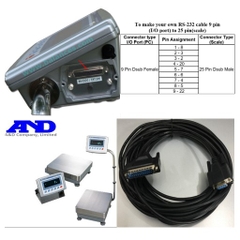 Cáp Kết Nối Cần Điện Tử AND Weighing Decimal Balance KO WW9-25 Cable RS-232C DB25 Pin Male to DB9 Pin Female For Truyền Nhận Dữ Liệu Giữa Cân Điện Tử Và Máy Tính Dài 10M