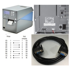 Cáp Máy In Mã Vạch SATO HR2 SERIES Cable RS-232C Interface Connection DB9 Female to DB9 Male Serial JINLIANLI E243928 Black Length 2M