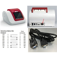 Cáp Kết nối RS232 Từ Máy Phân Tích HemoCue HbA1c 501 Analyzer Với Máy Tính Khi Ở Chế Độ Chờ Kết Quả Communication Cable RS232C DB9 Female to DB9 Female Black Length 1.8M