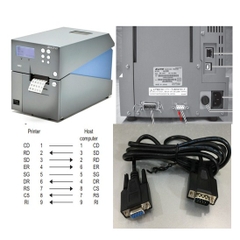 Cáp Máy In Mã Vạch SATO HR2 HR212 HR224 SERIES Industrial Label Printer Cable RS-232C Interface Connection DB9 Female to DB9 Male Serial Black Length 1.8M