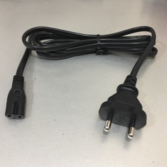 Dây Nguồn Số 8 LINETEK LP-28 LS-7H Chuẩn 2 Chân Đầu Tròn AC Power Cord Schuko CEE7/16 Euro Plug to C7 2.5A 250V 2x0.75mm For Printer or Adapter Cable FLAT PVC Black Length 1.8M