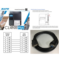 Cáp Máy In Mã Vạch SATO CL4NX Plus Thermal Printer Cable RS-232C Interface Connection DB9 Female to DB9 Male Serial Black Length 3M