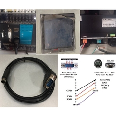 Cáp Lập Trình FATEK FBs Series PLC Port Connection to HMI/ FATEK/ FT Series COM 3 Port Cable Serial Communication Mini Din 4 Pin Male to RS232 DB9 Male Black length 1.5M