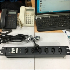 Thanh Phân Phối Nguồn Điện PDU Rack Mount 19 inch 1U 6 Way IEC C13 PDU MCB BHW-T4 C32 MITSUBISHI Công Suất Max 16A to C20 Plug Power Cord 3x1.5mm Length 2.5M