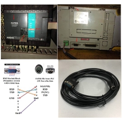 Cáp Lập Trình FATEK FBs Series PLC Port Connection to HMI Màn hình Hitech PWS6600S-S COM 1 Port Cable Serial Communication Mini Din 4 Pin Male to RS232 DB9 Male Black length 7M