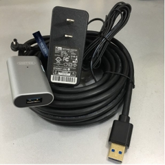 Cáp Nối Dài Tín Hiệu USB 3.0 5M Aluminium Extension Cable With Power Adapter 5V 2A Type A Male to A Female UNITEK Y-3004 For Industrial Camera AVer CAM Video Room Logitech Group Video Conferencing