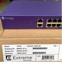 Switch Extreme Networks Summit X430-24T 24 Port 10/100/1000BASE-T + 4 Port 1000BASE-X SFP Unpopulated SFP 1 AC PSU Includes ExtremeXOS L2 Edge License