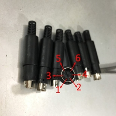 Rắc Hàn Cáp Lập Trình Mini 6 Pin DIN Male Solder Connector Plastic For Programming LS XGB PLC