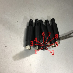 Rắc Hàn Cáp Lập Trình Mini 8 Pin DIN Male Solder Connector Plastic For Programming Panasonic Nais A200/A100 SERIES Allen Bradley PLC