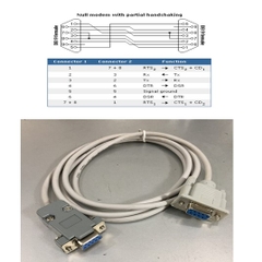 Cáp RS232 Chuẩn Chéo DB9 Female to DB9 Female Null Modem With Partial Handshaking Length 1.7M