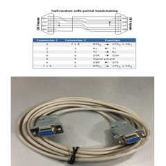 Cáp RS232 Chuẩn Chéo DB9 Female to DB9 Female Null Modem With Partial Handshaking Length 3.3M