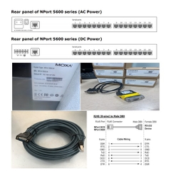 Cáp Kết Nối Serial Cable RS-232 CBL-RJ45M9-150 RJ45 8 Pin to DB9 Male Cable 15M For Moxa NPort 5600 Series Với Máy Đọc Mã Vạch Gắn Cố Định Cognex DMR 150 series