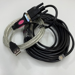USB to RS232 Serial with FTDI Chipset Windows 10/11 & Cáp 10M 33ft Cable Serial RJ11 6 Pin 6P6C to DB9 Female For Leadshine Stepper Motor Servo Drive Communication Cable Computer