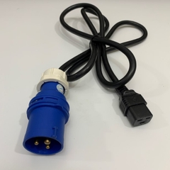 Dây nguồn IEC C19 to 16A 250V 3 Pin Industrial Plug IP44 Power Extension - Male to Female Cable 250V 16A 14AWG 3x2.5mm² H05VV-F OD 10.5mm Length 2M