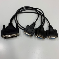 Cáp D-Sub DB25 Pin Male to 3 Port RS232 Serial DB9 Female Y Splitter Cable 0.4M + 0.8M For Máy Đo Công Nghiệp Hiệu Chuẩn Machine vision systems 1D, 2D