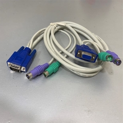 Cáp Điều Khiển KVM Switch Cable 3 in 1 PS2 Male to Male Keyboar Mouse and VGA Male to Female For KVM Switch Smart View Pro or KVM Switch Length 1.8M