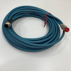 Cáp CAB-ETH-M10 Dài 10M 33ft PVC Cable Ethernet M12 4 Pin D-Code Male to RJ45 CAT5E Shielded For Datalogic Matrix Industrial DM3610 Matrix 120 Matrix 300N