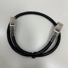 Cáp 0.3M 1ft UC-EMC003-02B Ethernet Network Cable Black CAT5E Shielded S/FTP Gigabit LAN RJ45 Patch 4PR 24AWG Black For Servo, PLC, HMI, Ethernet Network Cable