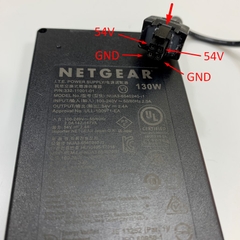 Adapter 54V 2.4A 130W NETGEAR OEM HP PA-1900-2P-LF - 90W 4-Pin Inline Connector Size Molex 4 Pin For Switch POE HPE Aruba J9774A J9780A J9982A