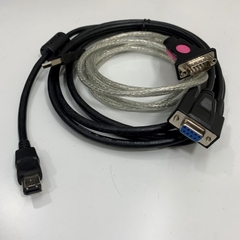 Combo USB to RS232 FTDI Chip Converter + ASDA-B2 AB Delta A2 Servo Drive CN3/4 Connector and Computer Programming Dài 1.8M 6ft Shielded Cable Firewire 1394 6 Pin to DB9 Female