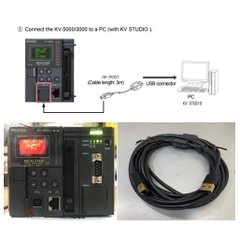 Cáp Lập Trình Programming Cable USB Keyence OP-35331 Dài 5M For KEYENCE PLC KV-5000/3000 to PC KV Studio Software