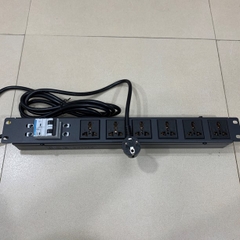 Thanh Cấp Điện PDU Universal 6 Way UK Outlet Có MCB Công Suất Max 16A 3680W to European Schuko Plug Power Cord Length 3x1.5mm² Length 3.6M