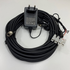 Cáp Hirose 6 Pin Female to DC Connector Trigger IO Signal Shielded Cable Dài 5M 17ft + Power Supply Adapter 12V 1.5A UE For Basler AVT GIGE Sony CCD Industrial Camera