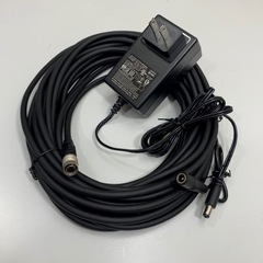 Cáp Hirose 6 Pin Female to DC 5.5 x 2.1mm Female Power Cable Dài 15M 50ft + Power Supply Adapter 12V 3A SHENZHEN For Basler AVT GIGE Sony CCD Industrial Camera