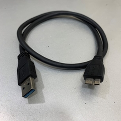Cáp USB 3.0 Type A to Type Micro B Dài 0.6M Transcend  Cable E336118 AWM 20276 For External Hard Drives, Nikon D800E D800, Samsung Galaxy N9005, SM-N900