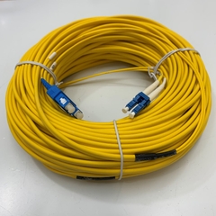 Dây Nhẩy Quang 1Gb HYC 30M (98ft) LC UPC to SC UPC Duplex OS2 Single Mode PVC Yellow SMD LSZH 9/125μm 2.0mm Fiber Optic Patch Cable