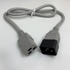 Dây Nguồn APC Extension Cabinet Jumper Power Cord C19 to C20 3.3Ft Dài 1M 16A 250V 14AWG 3x2.08mm² Cable OD 9.5mm Conditions 105°C LIAN DUNG Gray AP9877 in Taiwan