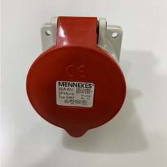 Ổ Cắm Công Nghiệp MENNEKES IP44 Red Panel Mount 5P Industrial Power Socket Rated At 32A 400V