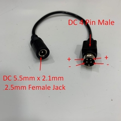 Jack DC to 4 Pin Power Cable Connector Size 5.5mm x 2.1mm & 2.5mm to 4 Pin Male Adapter Cord Power Cable Dài 20Cm For DVR, Thermal Barcode Printer, LCD TV
