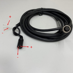 Cáp DM300-M12I/0-F12SR-3M Dài 3.2M 9.6ft Cable M12 A-Code 12 Pin Female to DC 5.5x 2.1mm Female + 2 Core Open End Power Cable For Cognex Industrial Camera