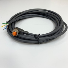 Cáp Điều Khiển RKWT 8-6-337/5M CZ 215 Lumberg Automation Sensor Dài 5M 17ft Cable M12 8 Pin A-Code Female 90 Degree to 6 Core Bare Wire Open End For Sensor Cable Self locking