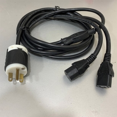 Dây Chia Nguồn VOLEX NEMA 6 – 15P to 2 Port C13 Splitter Cord 15A 13A 250V 3Gx1.31mm² H05VV-F Cable OD 8.3mm Length 3M