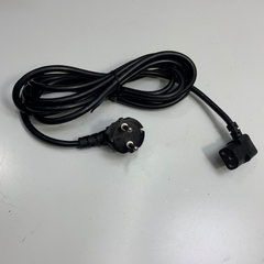 Dây Nguồn Vuông Góc Phải Chữ L 90 Độ DONG YANG 90 Degree Europe Schuko CEE7/7 Plug to Right Angle IEC C13 Cable C13 10A-7A 250V 18AWG 3x0.75mm² Cable Black OD 7.0mm Gray Dài 3M 10ft
