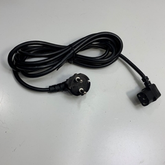 Dây Nguồn Vuông Góc Phải Chữ L 90 Độ DONG YANG 90 Degree Europe Schuko CEE7/7 Plug to Right Angle IEC C13 10A-7A 250V 18AWG 3x0.75mm² Cable Black OD 7.0mm Dài 3M 10ft