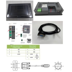 Cáp Lập Trình FC4A-KC4CA Cable Dài 3M For HMI Samkoon SK Series Với PLC Macro Smart FC4A/FC5A MD8M Cable RS232 Mini Din 8 Pin to DB9 Female Có Chống Nhiễu Shielded