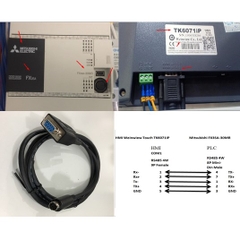 Cáp Kết Nối PLC Programming HMI WEINTEK Touch Với Mitsubishi FX3U/FX3UC/FX3G/FX3S Cable DB9 Female to Mini Din 8 Pin Male Length 1.8M