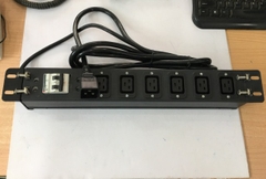 Thanh Phân Phối Nguồn Điện Máy Chủ PDU 1U Rack Moun 19 6 Way IEC C19 Socket BHW-T4 1P C32 MITSUBISHI to C20 Power Plug With Cord 16A 250V 3x2.5mm² Cable Length 3M