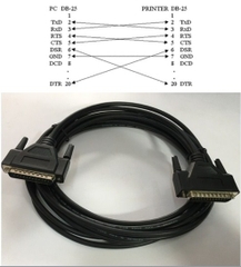 Cáp Kết Nối Máy In Hóa Đơn Epson TM Hai Đầu Cáp 25 Chân Dương RS232 DB25 Male to RS232 DB25 Male Cable Black Length 5M