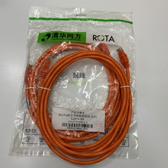 Cáp Mạng Công Nghiệp Tsinghua Tongfang CJ410-3M Dài 3M 10ft UTP CAT6 Gigabit PVC 24AWG PVC Jacketed ORAGE For Industrial Ethernet RJ45 Network Patch Cord Straight Through Cable