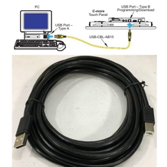 Cáp Lập Trình USB-CBL-AB15 USB 2.0 Type A to Type B 5M Cable For Connection Touch Panel Koyo C-More HMI to Computer Programming/Download