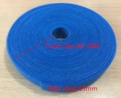 Băng Cuộn Bó Cáp VELCRO BRAND ONE-WRA Roll WRAP TAPE YARD ROLL 15mm x 10m Blue For Fiber Optic Network Ethernet Patch Cord Cable Dài 10M