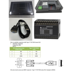 Cáp Lập Trình HMI Samkoon SK Series Với PLC VIGOR V/VH/VB/M Series Cable RS232 DB9 Female to USB Male Dài 1.8M Có Chống Nhiễu Shielded