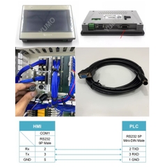 Cáp Lập Trình Kết Nối Màn Hình HMI Weintek TK6070/MT6071IE Với PLC Panasonic FPX/FPOPC-FPX Cable Mini Din 5 Pin to RS232 DB9 Female Black Length 3M