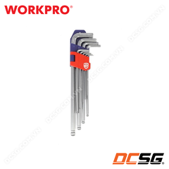 Bộ lục giác đầu bi hệ mét 09 cái bằng thép hợp kim CR-V WORKPRO