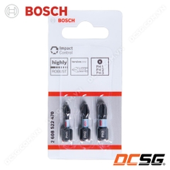 Bộ 3 đầu vặn vít Impact Control 25mm (PH1, PH2, PH3) Bosch 2608522470