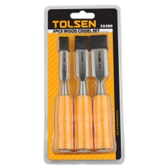 Bộ đục gỗ cán nhựa thép Cr-V Tolsen 25380 (3 chi tiết/bộ)
